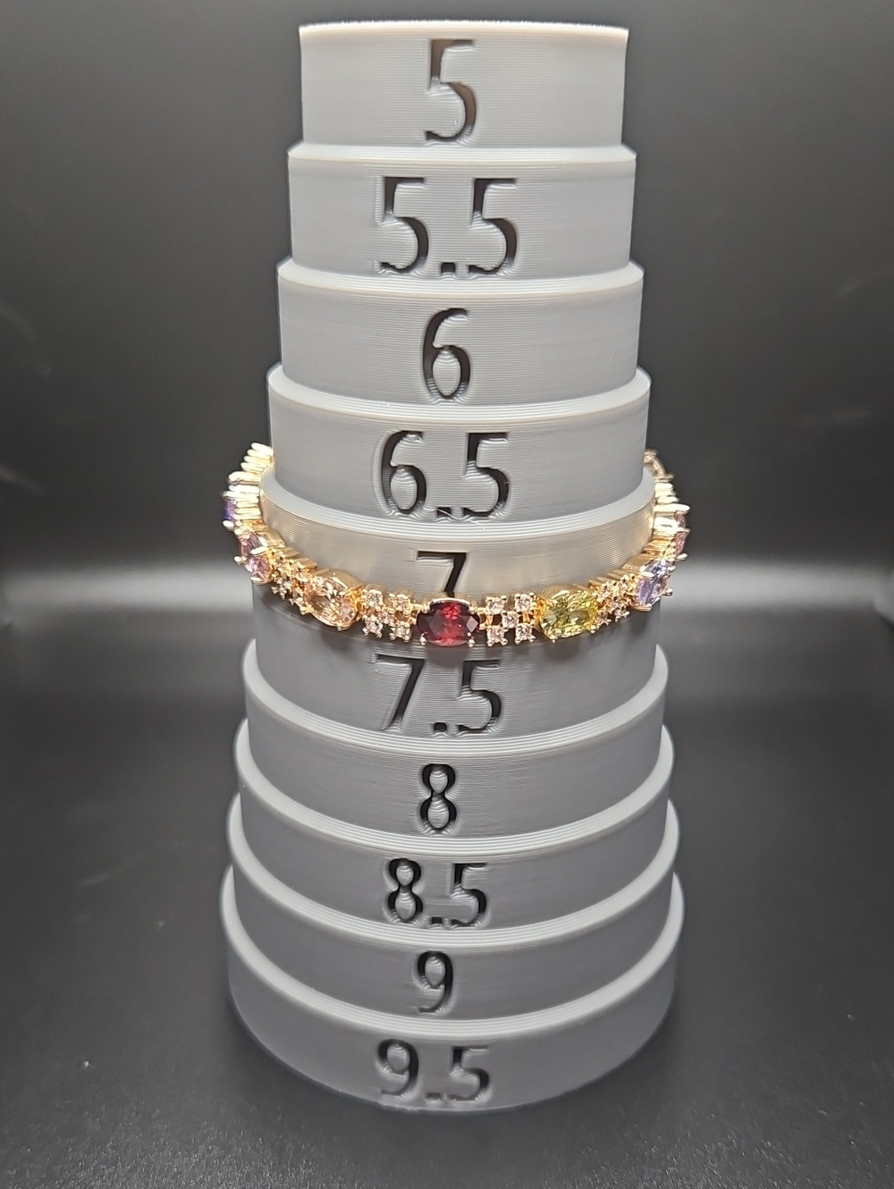 Multi-Gemstone Gold Bracelet - Colorful CZ Station Bracelet